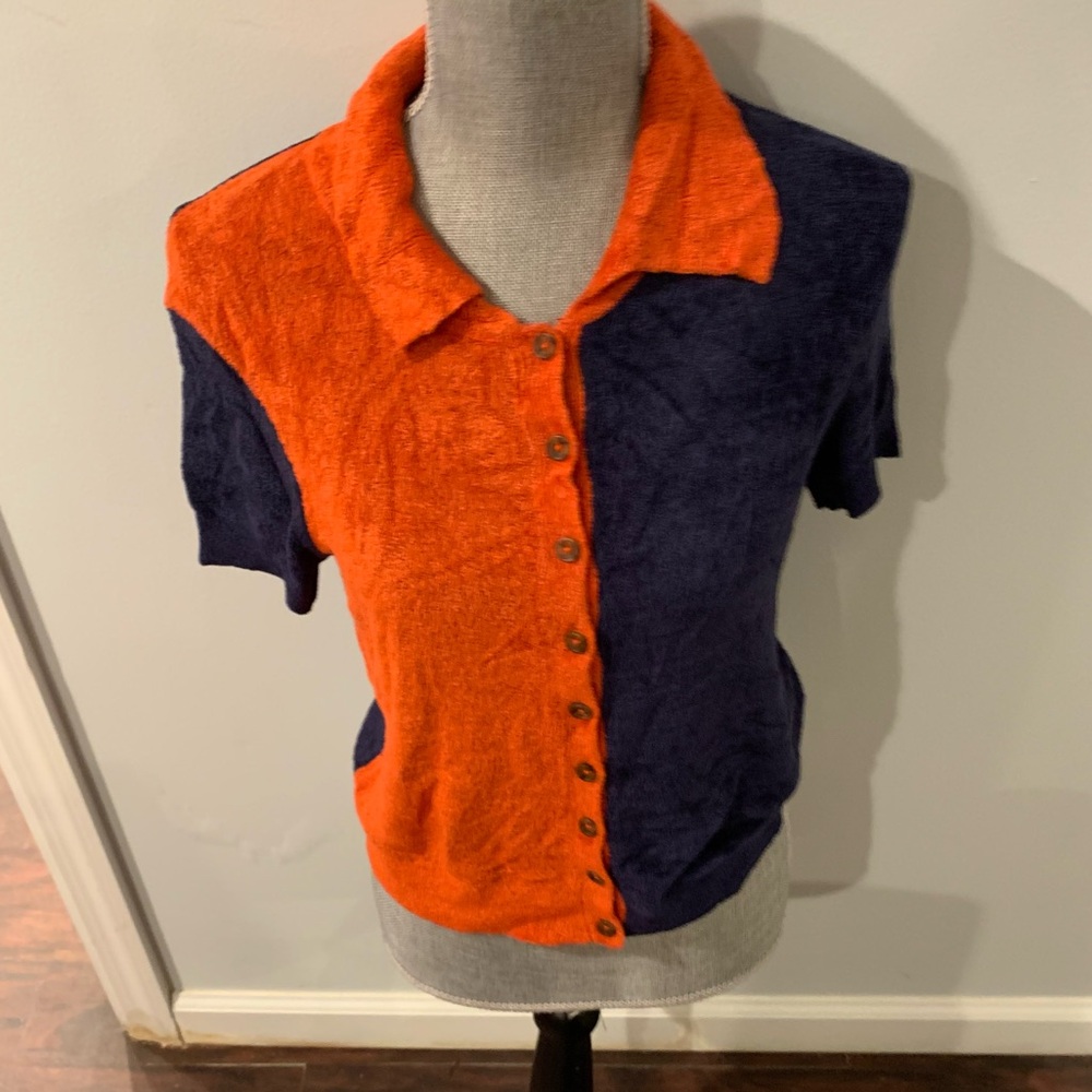EUC Urban Outfitters Colorblock Collared
Soft Top Size Small
